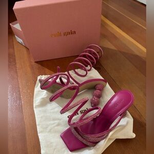 Cult Gaia Lislie Pink crystal heels size 6